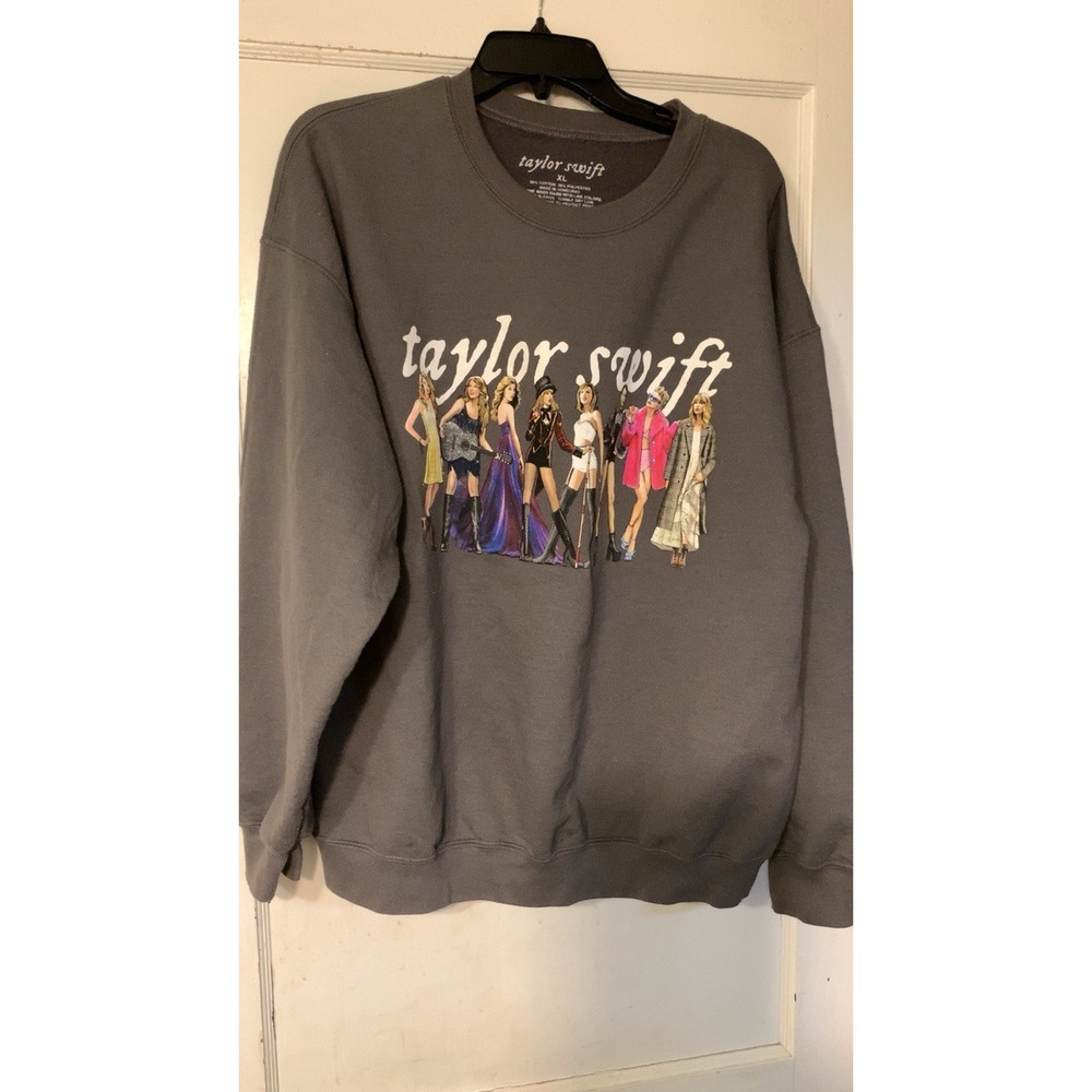 Taylor Swift Eras Tour Crewneck Sweatshirt XL Gray Official Merch Oversized